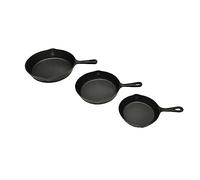 vidaXL Set de 3 Barbacoas Sartén de churrasco Hierro Fundido