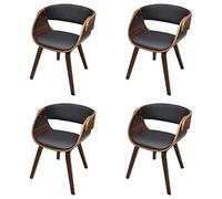 vidaXL Set de 4 Sillas de Comedor de Madera Marrón