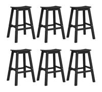 vidaXL Set de 9 taburetes de Bar Negros de HDPE, súper Resistentes al Clima jardín, el Patio o Cualquier reunión en la terraza.