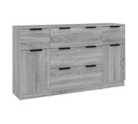 Vidaxl set de aparador 3 piezas madera contrachapada gris sonoma