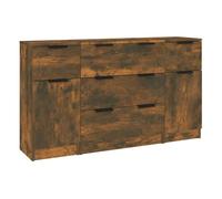 Vidaxl set de aparador 3 piezas madera contrachapada roble ahumado