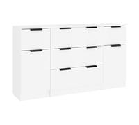 Vidaxl set de aparador de 3 piezas de madera contrachapada blanco