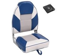 vidaXL Set de Asientos Plegables para Barco 2 uds con Respaldo Alto, Silla de Barco, Asiento de Barco de capitán, Silla de Barco Plegable