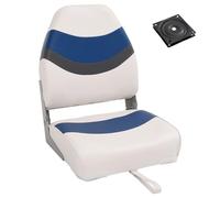 vidaXL Set de Asientos Plegables para Barco 2 uds con Respaldo Alto, Silla de Barco, Asiento de Barco de capitán, Silla de Barco Plegable