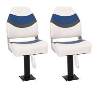 vidaXL Set de asientos plegables para barco 4 uds con respaldo alto, silla de barco, asiento de barco de capitán, silla de barco plegable