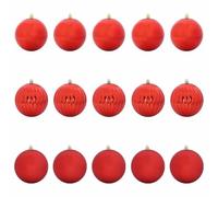 vidaXL Set de Bolas de Navidad XL 15 pcs Rojo Plástico, Sala, Adornos navideños Tradicionales, Bolas para el árbol, decoración Moderna, Elegantes Decoraciones Festivas