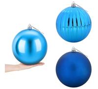 vidaXL Set de Bolas de Navidad XXL 3 uds. Azul Ø 25 cm Plástico