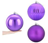 vidaXL Set de Bolas de Navidad XXL 3 uds. Lila Ø 25 cm Plástico