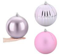 vidaXL Set de Bolas de Navidad XXL 3 uds. Rosa Ø 25 cm Plástico
