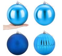 vidaXL Set de Bolas de Navidad XXL 4 uds. Azul Ø 20 cm Plástico