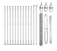 vidaXL Set de cercado Exterior en Acero galvanizado | Valla metálica Duradera, fácil de Montar, Disponible en Varios tamaños. Es una solución Segura para delimitar Espacios, Ideal como Barrera de ja