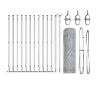 vidaXL Set de Cercado para Exterior en Gris Elegante | Valla de Acero Galvanizado, Montaje Sencillo, Varias Medidas Disponibles, Barrera de Jardín Duradera, Panel de Terraza, Cerramiento de Segurida