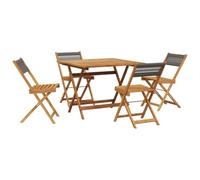 vidaXL Set de Comedor jardín 5 pzas Polipropileno Madera Maciza Gris, Juego de Comedor al Aire Libre, Muebles de Comedor de jardín