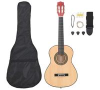 vidaXL Set de Guitarra Clásica para Niños Principiantes 8 Plazas Aficionados Instrumento Musical Acústica Óptima para Jóvenes Alumno 1/2 34"