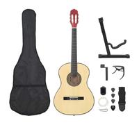 vidaXL Set de Guitarra Clásica para Principiante 12 Plazas Aficionados Instrumento Musical Acústica Óptima para Jóvenes Alumnos 4/4 39"