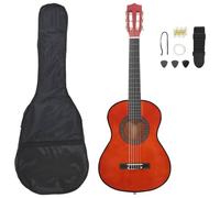 vidaXL Set de Guitarra Clásica para Principiantes 8 pzas, Instrumento Musical para Aficionados, Guitarra Clásica, Soporte de Guitarra, 1/2 34"