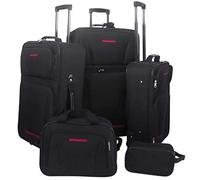 vidaXL Set Maletas de Viaje 5 Piezas Diversos Tamanos Negro Juego de Equipaje