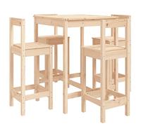 vidaXL Set de Mesa y taburetes Altos jardín 5 pzas Madera Maciza Pino, Juego de Bar para jardín, Muebles de Pub, Muebles de jardín, Muebles de Bar