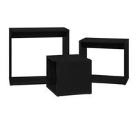 vidaXL Set de mesas apilables 3 uds Madera ingeniería Roble Negro