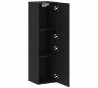 vidaXL Soporte para TV Moderno de Roble Negro con 3 Estantes Ajustables para Sala de Estar o Cine en Casa Acabado Mate Ubicación de Puerta Versátil Construcción