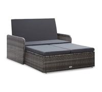 vidaXL Set de Muebles de Jardín 2 Piezas y Cojines Conjunto Casa Patio Aire Libre Terraza Sofá Mesa Tablero Sillas Sillón de Ratán Sintético Gris