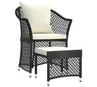 vidaXL Set de Muebles de jardín 2 pzas y Cojines ratán sintético Negro