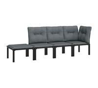 vidaXL Set de Muebles de jardín 4 Piezas ratán sintético Negro y Gris, Conjunto Muebles jardín, Muebles de jardín, Muebles de terraza