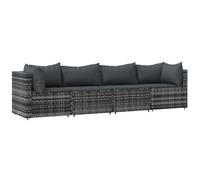 vidaXL Set de Muebles de jardín 4 pzas y Cojines ratán sintético Gris