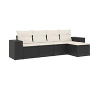 Vidaxl set de muebles de jardín 5 pzas y cojines ratán sintético negro