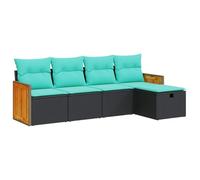 vidaXL Set de Muebles de jardín 5 pzas y Cojines ratán sintético Negro