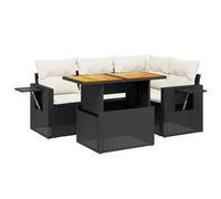 vidaXL Set de Muebles de jardín 5 pzas y Cojines ratán sintético Negro