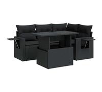 vidaXL Set de Muebles de jardín 5 pzas y Cojines ratán sintético Negro