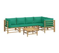 vidaXL Set de Muebles de jardín 6 Piezas bambú con Cojines Verde