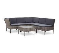 vidaXL Set de Muebles de jardín 6 pzas y Cojines ratán sintético Gris
