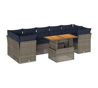 vidaXL Set de Muebles de jardín 6 pzas y Cojines ratán sintético Gris, Juego de sofá de Exterior, sofá para jardín, Juego de sofá de Esquina de Exterior