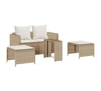 vidaXL Set de Muebles de jardín con Cojines apilables 5 pzas Beige, Conjunto de sofás de jardín, Conjunto de sofás de Exterior, Conjunto de salón de jardín