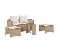 vidaXL Set de Muebles de jardín con Cojines apilables 5 pzas Beige, Conjunto de sofás de jardín, Conjunto de sofás de Exterior, Conjunto de salón de jardín