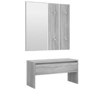 vidaXL Set de Muebles de recibidor Madera contrachapada Gris Sonoma