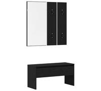 vidaXL Set de Muebles de recibidor Madera de ingeniería Roble Negro