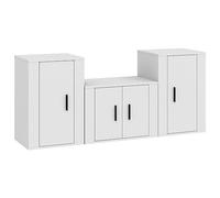 vidaXL Set de Muebles de TV 3 Piezas Madera contrachapada Blanco