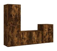 vidaXL Set de Muebles de TV 4 pzas Madera contrachapada Roble Ahumado