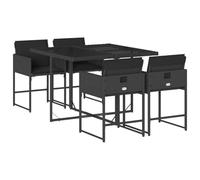 vidaXL Set de Muebles jardín 5 pzas con Cojines ratán sintético Negro