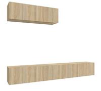 vidaXL Set de Muebles para TV 3 Piezas Aparador Armario Soporte Consola Televisión Sala Salón Estar Almacenaje Madera Contrachapada Roble Sonoma