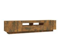 vidaXL Set de Muebles TV con Leds 2 pzas contrachapada Roble Ahumado