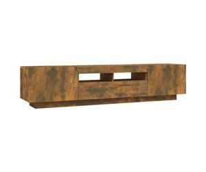 vidaXL Set de Muebles TV con Leds 2 pzas contrachapada Roble Ahumado