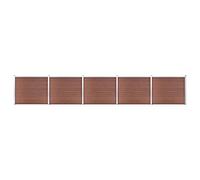 vidaXL Set de Panel de Valla Jardín Patio Exterior Barrera Cercado Rollo Pantalla Privacidad Decorativa Cerca Tira Duradero WPC Marrón 872x146 cm