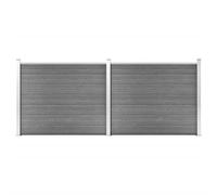 vidaXL Set de Panel de Valla Jardín Patio Exterior Barrera Cercado Rollo Pantalla Privacidad Decorativa Cerca Tira Duradero WPC Gris 353x146 cm
