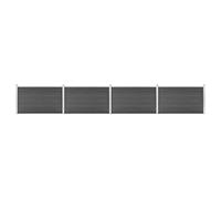 vidaXL Set de Paneles de Valla Jardín Patio Exterior Barrera Cercado Rollo Pantalla Privacidad Decorativa Cerca Tira Duradero WPC Negro 699x105 cm