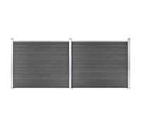 vidaXL Set de Paneles de Valla Jardín Patio Exterior Barrera Cercado Rollo Pantalla Privacidad Decorativa Cerca Tira Duradero WPC Negro 353x146 cm