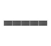 vidaXL Set de Paneles de Valla Jardín Patio Exterior Barrera Cercado Rollo Pantalla Privacidad Decorativa Cerca Tira Duradero WPC Negro 872x105 cm